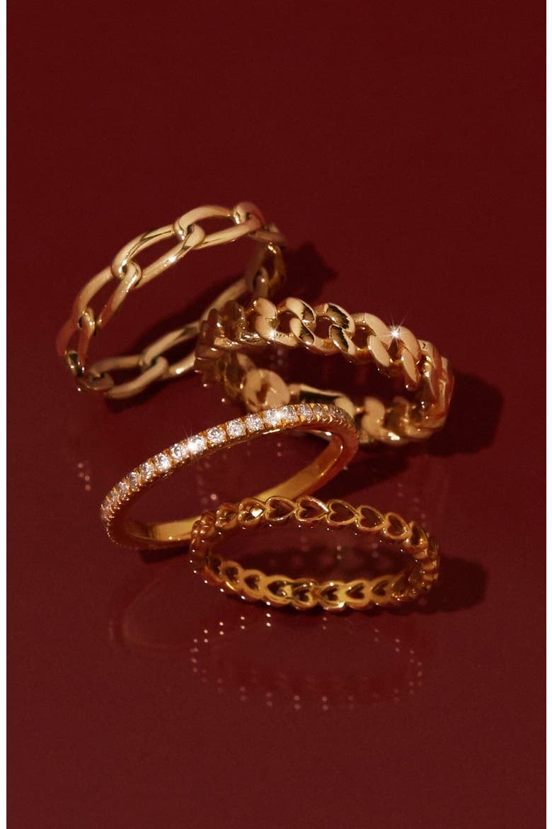 Open Link Ring, Alternate, color, Yellow Gold Vermeil