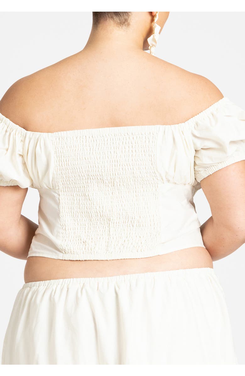 ELOQUII Shirred Maiden Top, Alternate, color, Tofu