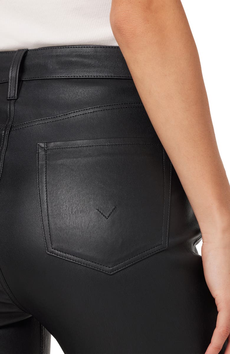 Hudson Jeans Harlow Leather Ultra High Waist Cigarette Jeans, Alternate, color, Black