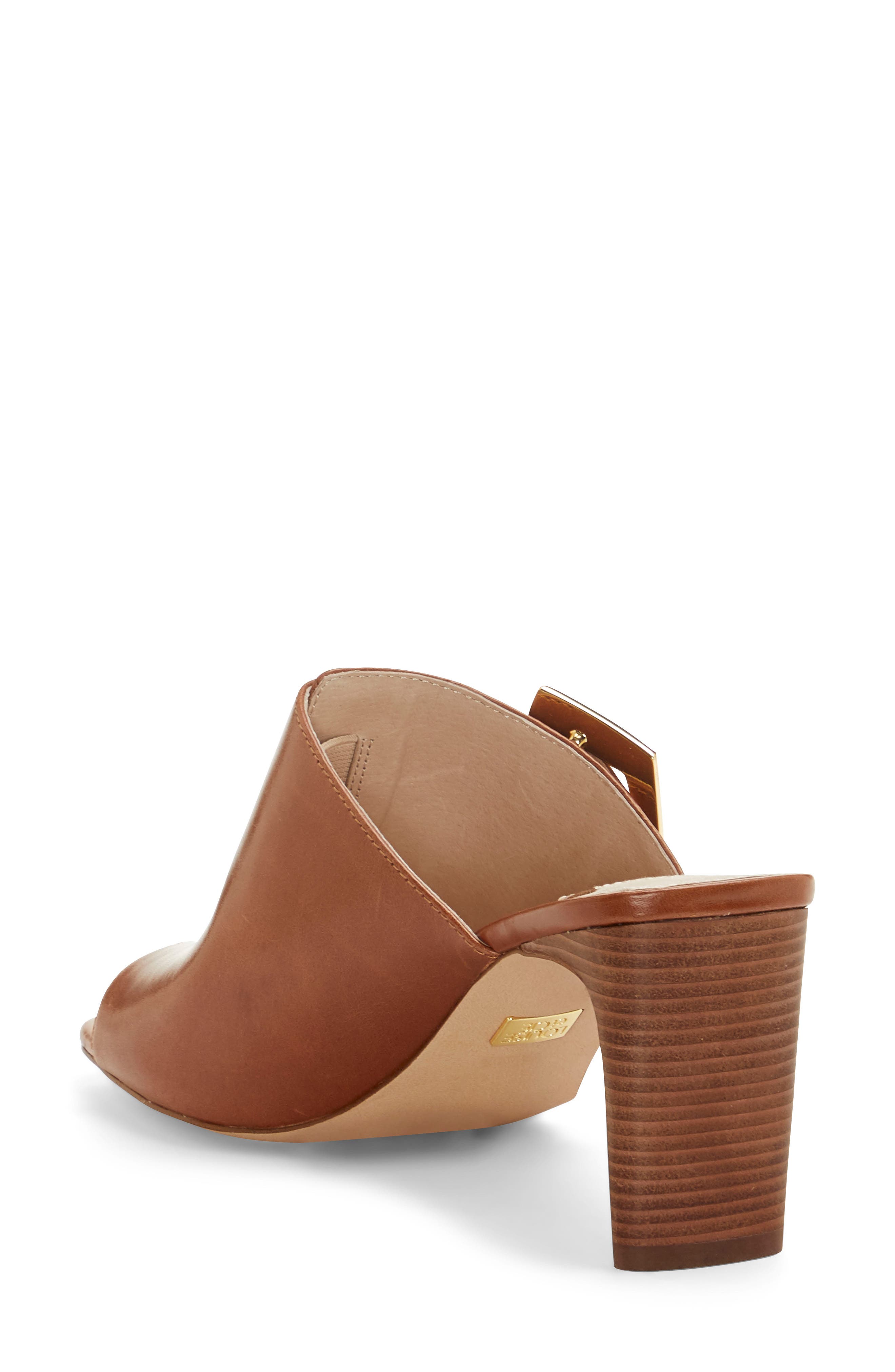 Linora Slide Sandal, Alternate, color, PEANUT BRITTLE LEATHER