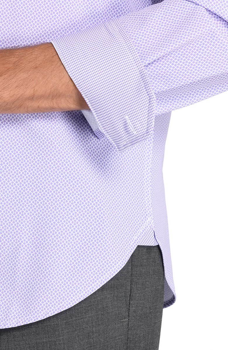 W.R.K Slim Fit Abstract Print Performance Dress Shirt, Alternate, color, Purple