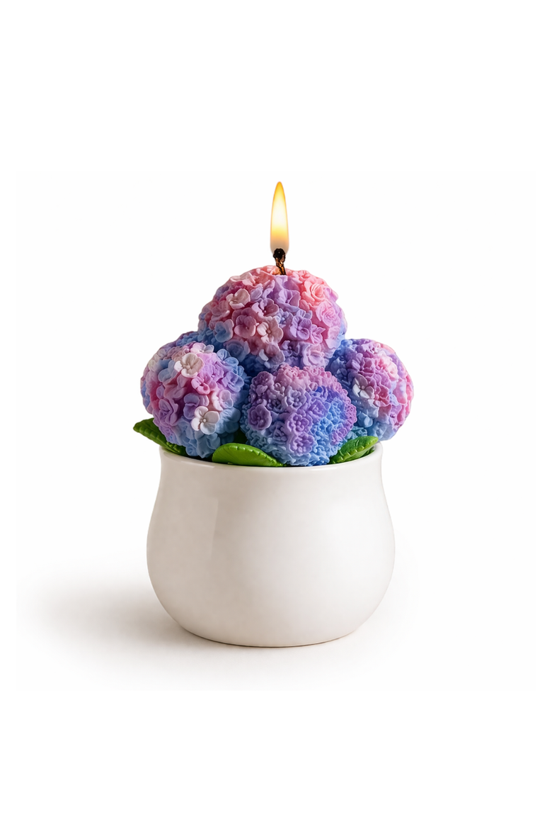 Hydrangea Flower Candle, Main, color, Violet