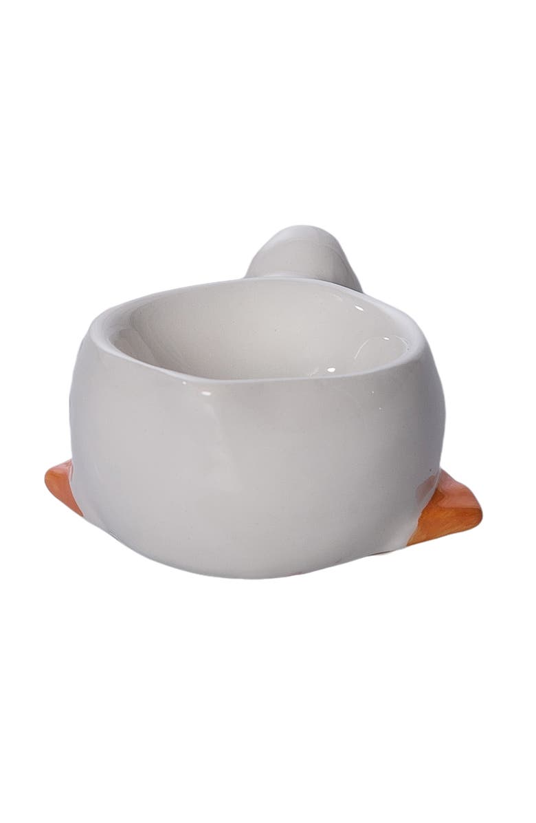 Transpac Dolomite Small Duck Shaped Bowl Multicolored for Spring Serving and Entertaining, Alternate, color, White