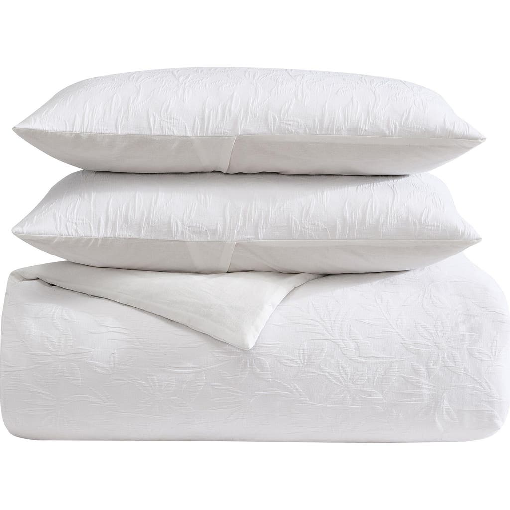 Nautica Seaside Floral Twin Comforter & Sham Set In White