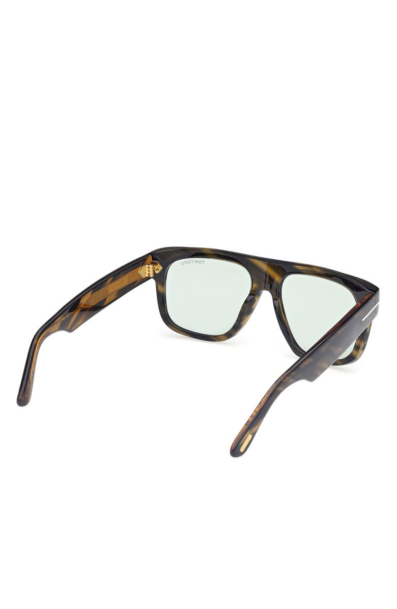 TOM FORD Icon 56mm Pilot Sunglasses, Alternate, color, Brown W Amber/ Grey/ Green