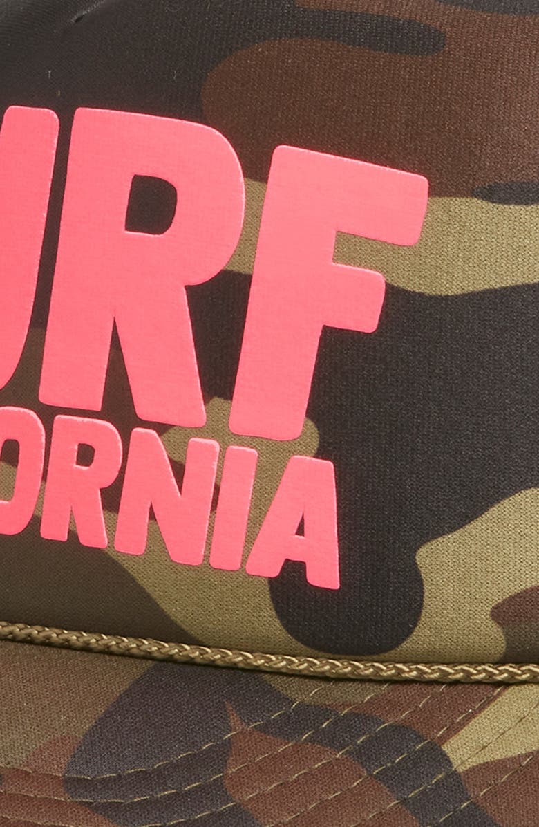 Friday Feelin’ Surf California Trucker Hat, Alternate, color, Camo