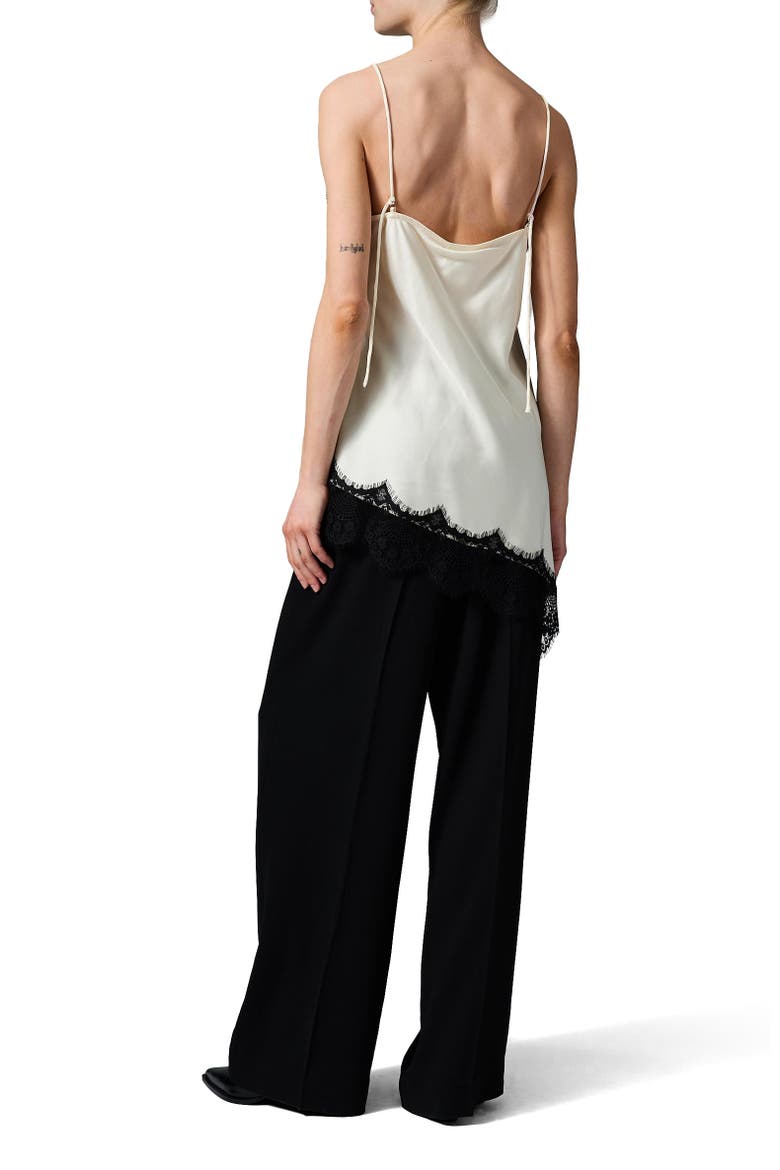 Muta Asymmetric Lace Trim Slip Top, Alternate, color, Jet Stream