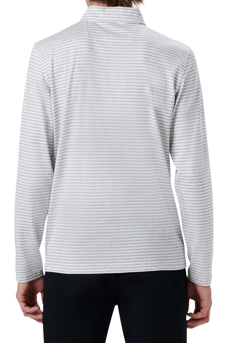 Stripe Cotton Long Sleeve Polo, Alternate, color, WHITE