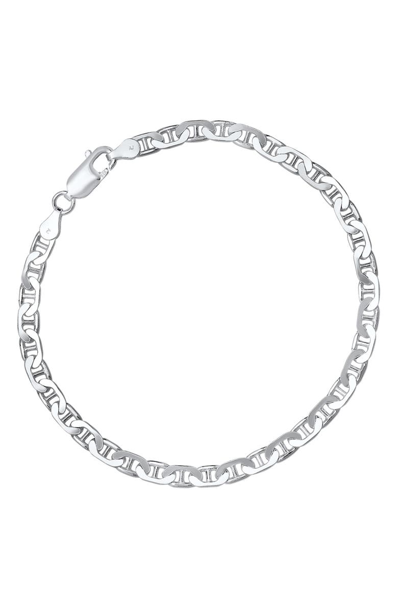 HMY JEWELRY Men's Thin Mariner Chain Bracelet, Alternate, color, Silver