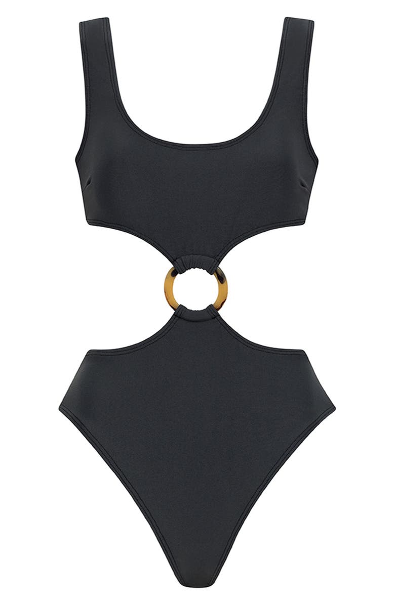 MONTCE Ky Cutout One-Piece Swimsuit, Alternate, color, Charcoal