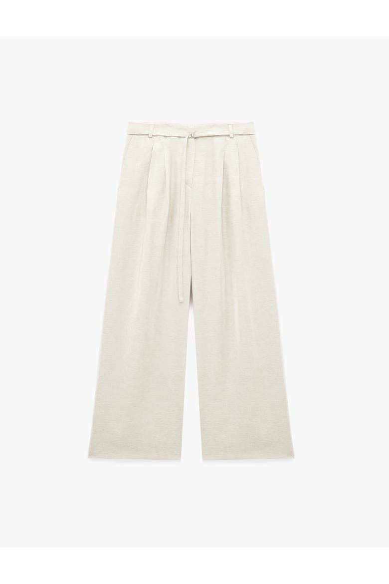 Linen Blend Straight Wide Leg Pants, Alternate, color, BEIGE