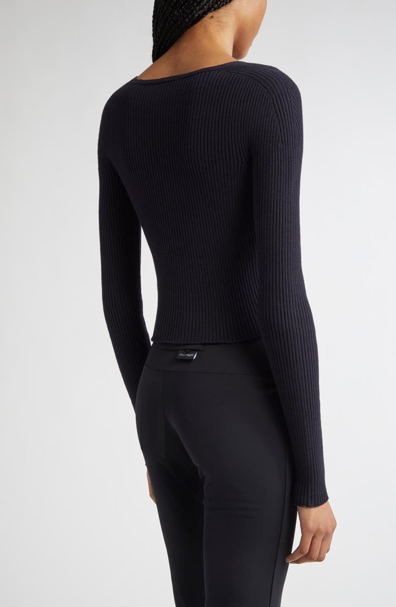 Courrèges Solar Light Rib Crop Cardigan, Alternate, color,