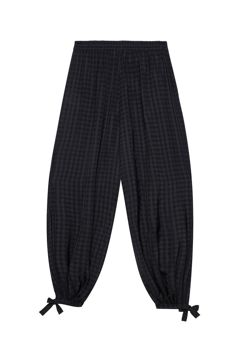 Checked Soft Balloon Trousers, Alternate, color, Black