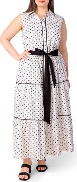 FLYING TOMATO Print Woven Midi Dress