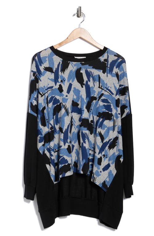 Patrizia Luca Print Boxy Top In Blue