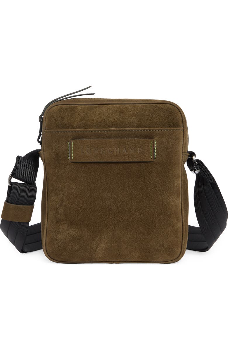 Longchamp LC3D Nubuck Crossbody Bag, Main, color, Khaki