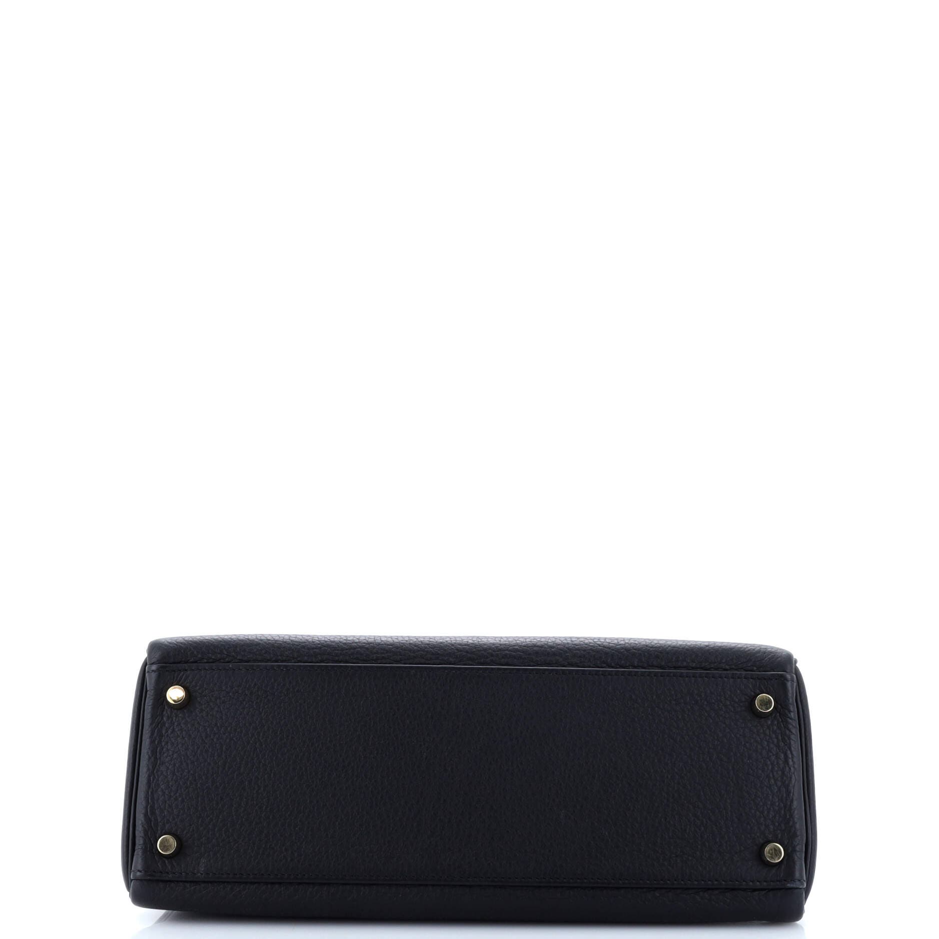 Pre-Owned Hermes Kelly Handbag Black Clemence with Gold Hardware 32, Alternate, color, 