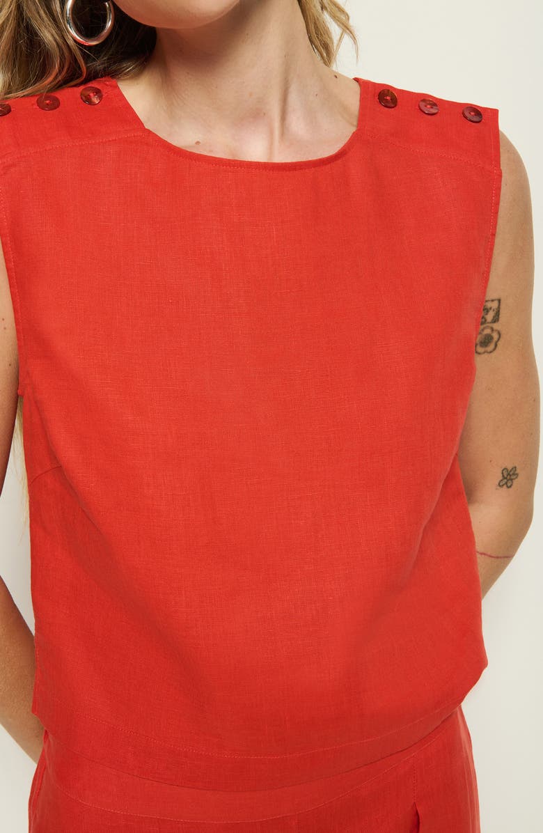 Nation LTD Cara Sleeveless Linen Top, Alternate, color, Aurora Red