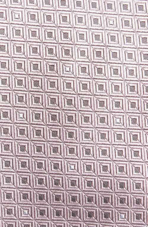 Brioni Geometric Pattern Silk Tie In Pink
