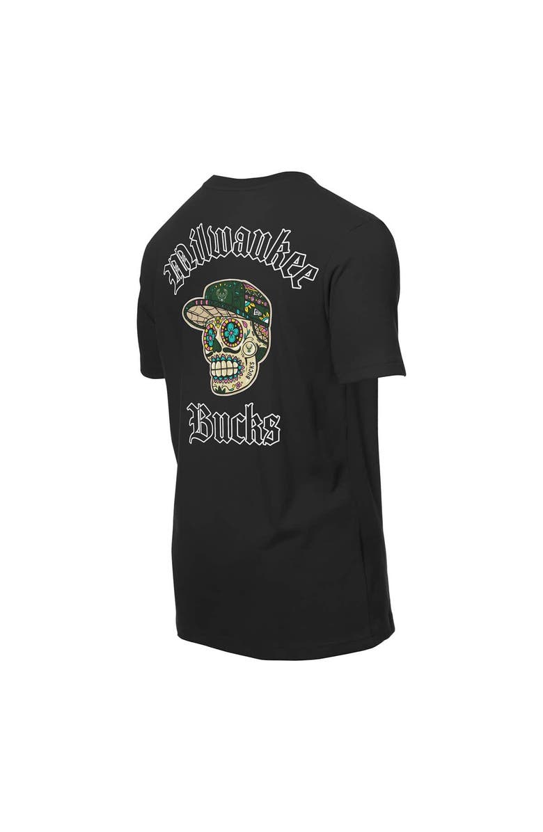 New Era Men's New Era Black Milwaukee Bucks Sugar Skulls T-Shirt, Alternate, color, Black
