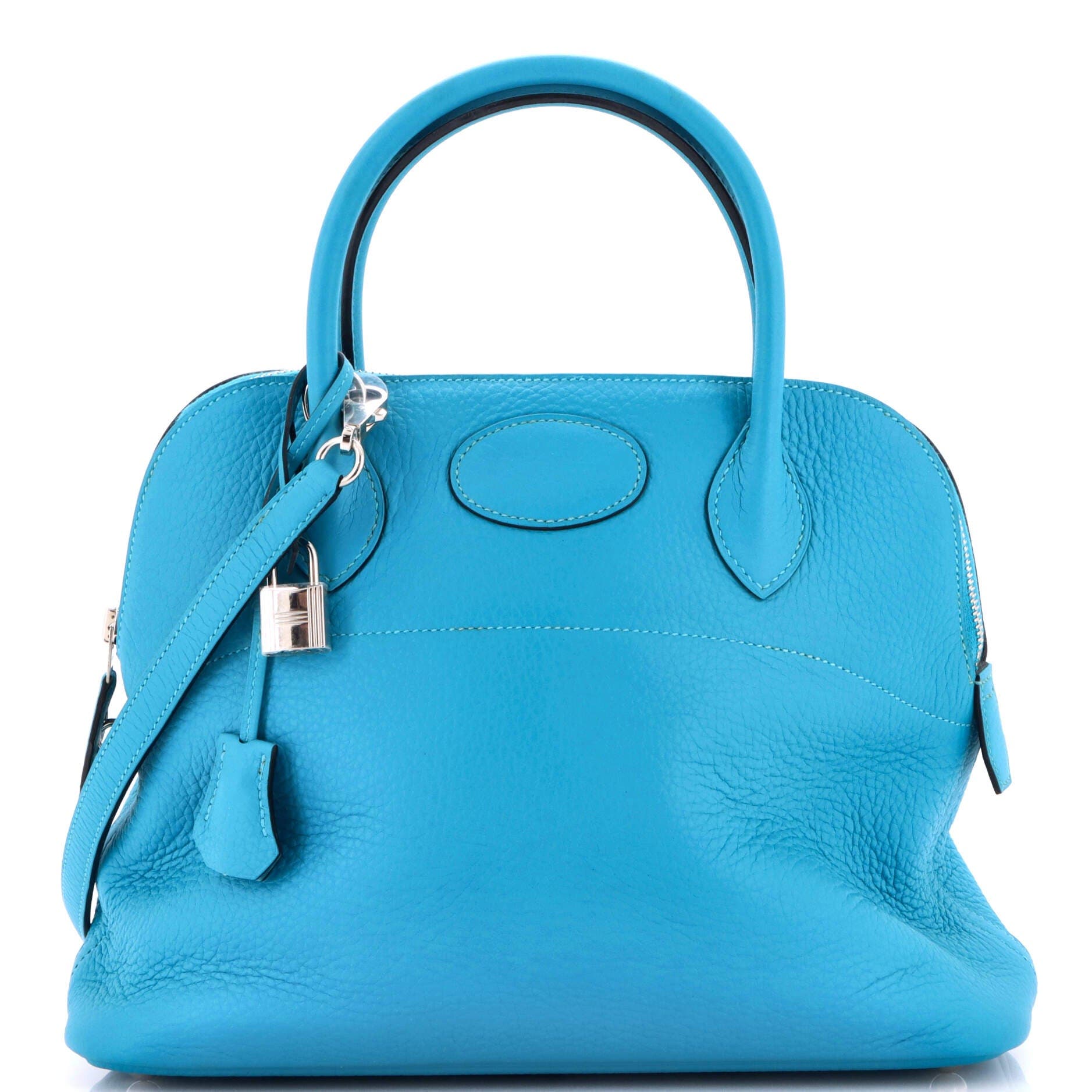 Pre-Owned Hermes Bolide Bag Clemence 31, Main, color, Turquoise
