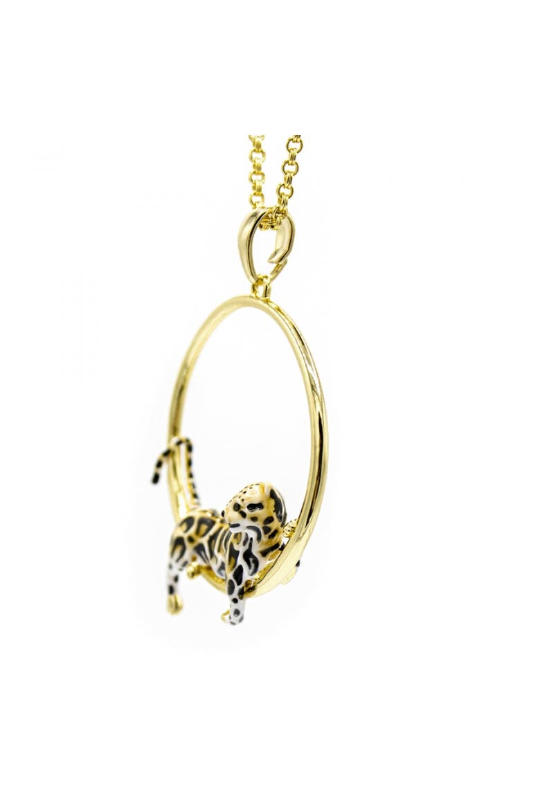 Clouded Leopard Hoop Necklace, Alternate, color, Leopard