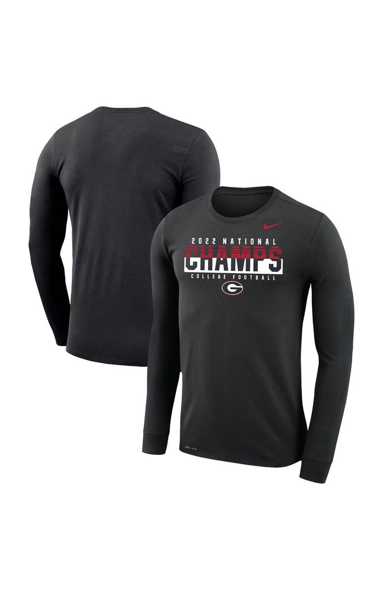 Nike Men's Nike Black Georgia Bulldogs College Football Playoff 2022 National Champions Legend Performance Long Sleeve T-Shirt, Main, color,