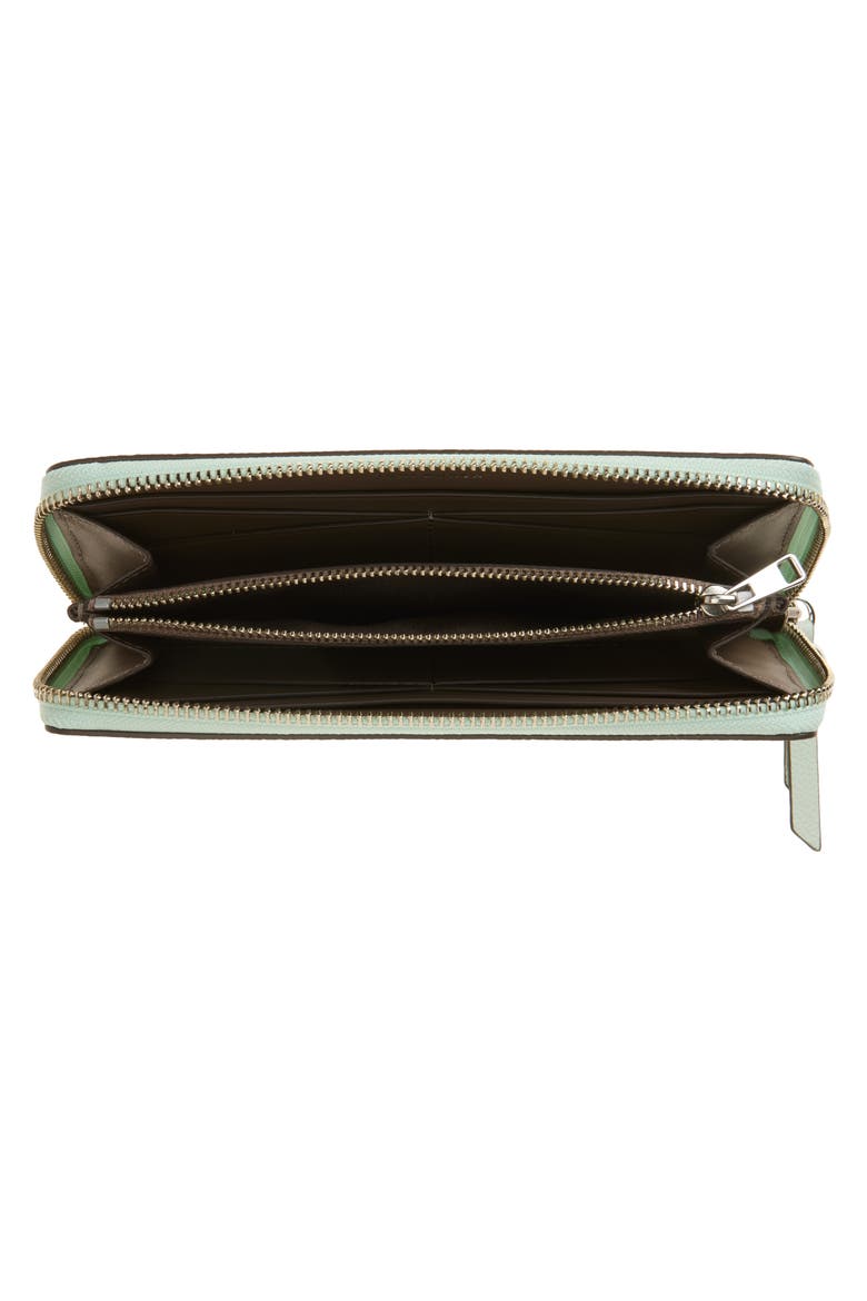 Romy Leather Zip Around Continental Wallet, Alternate, color, LIGHT GREEN