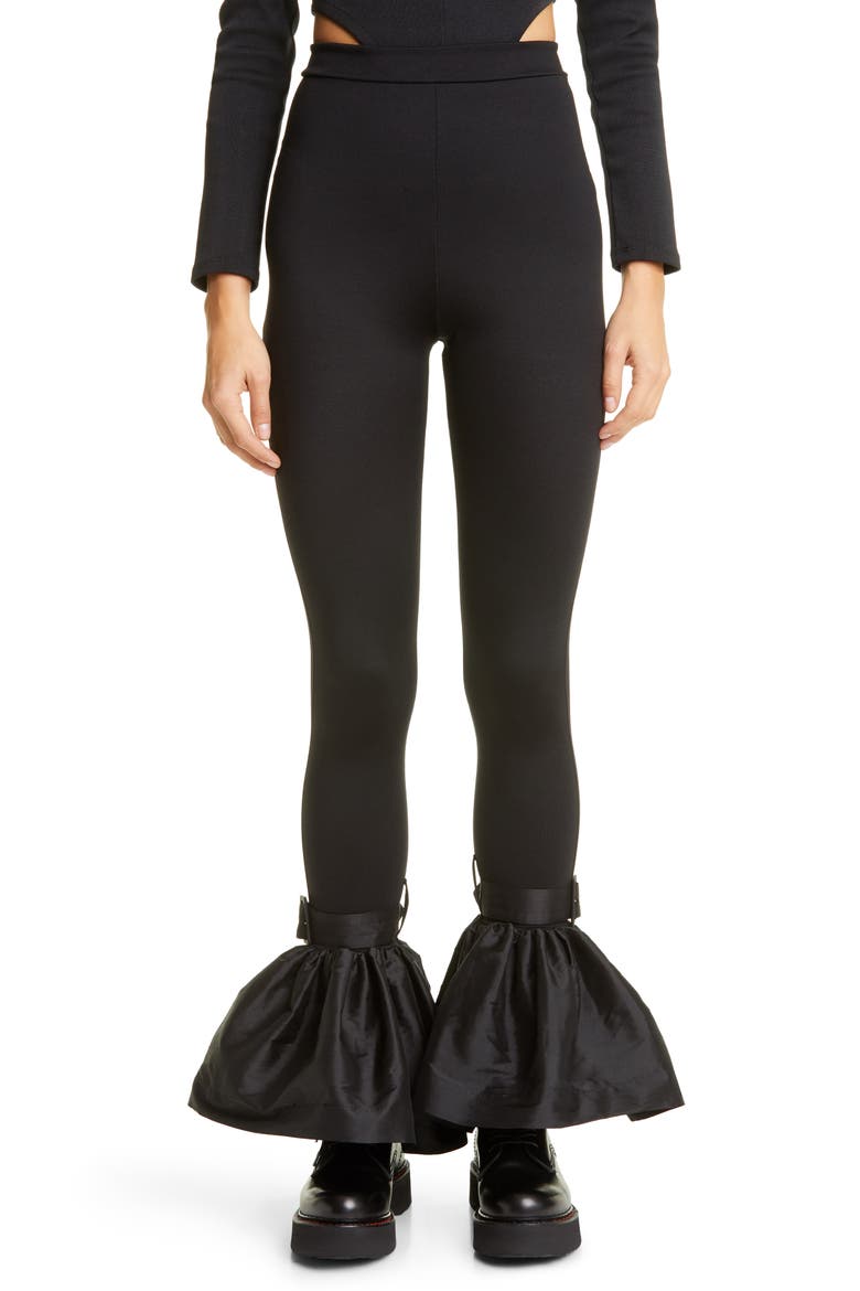 Bell Bottom Leggings, Main, color, BLACK