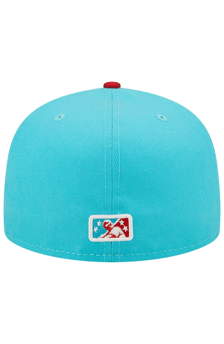 New Era Men's New Era Aqua Clearwater Threshers Beach Dogs Theme Night 59FIFTY Fitted Hat, Alternate, color, 