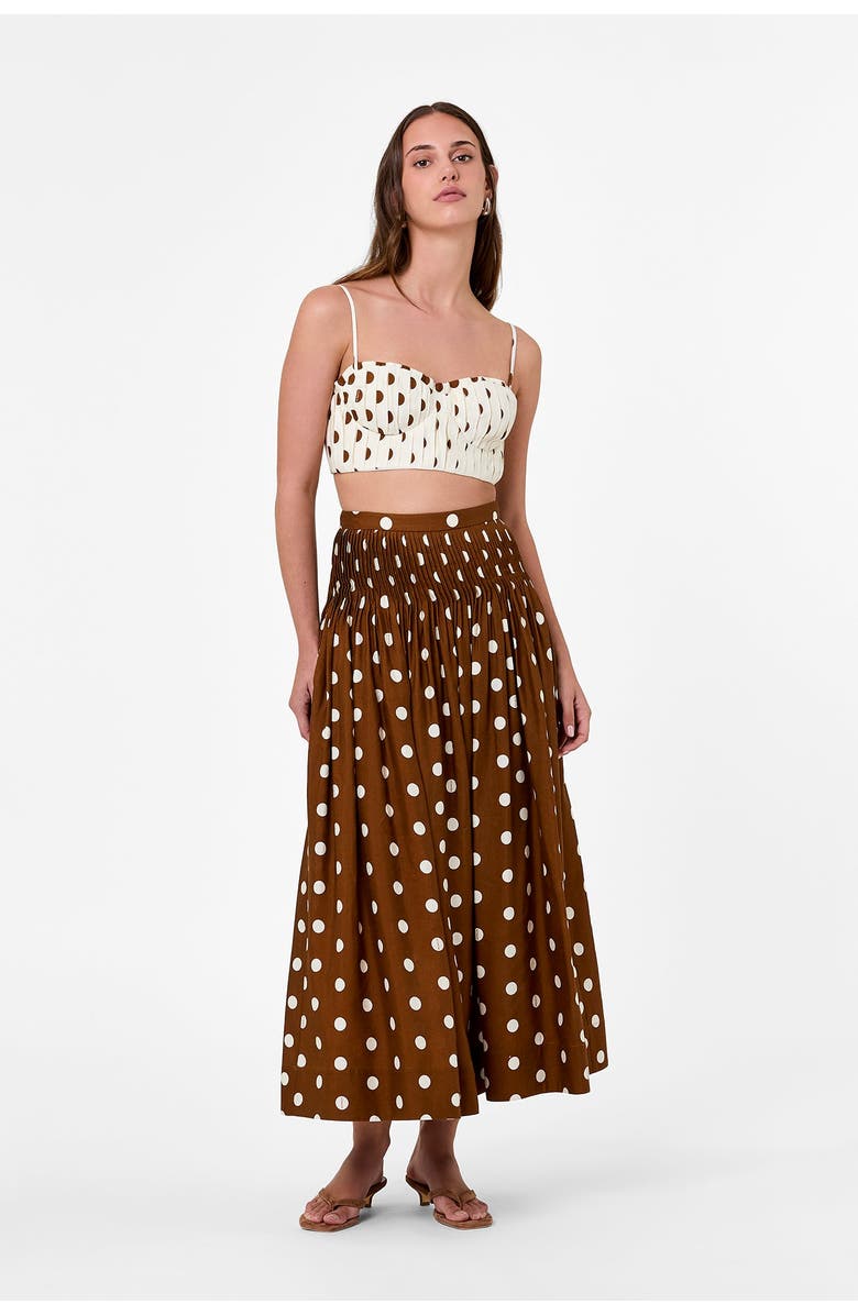 NICHOLAS Amabelle Skirt, Main, color, Spice  Ivory Polka Dot