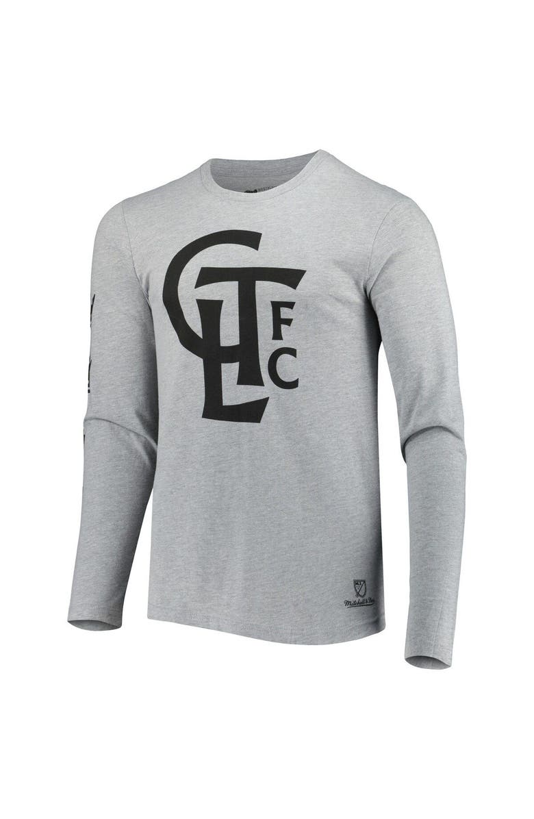 Mitchell & Ness Men's Mitchell & Ness Heathered Gray Charlotte FC Logo Long Sleeve T-Shirt, Alternate, color, Heather Gray