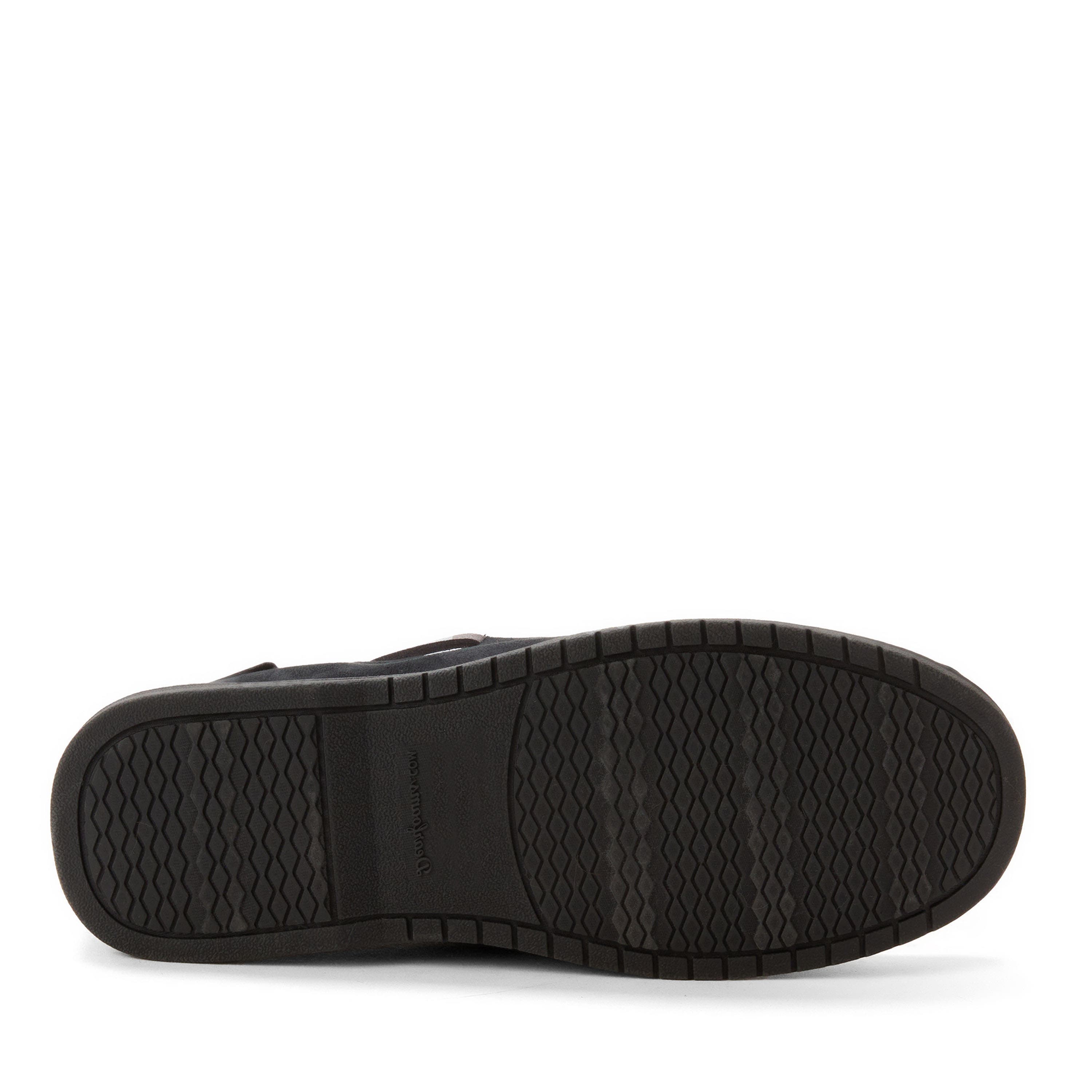 DEARFOAMS Keaton Microsuede Moccasin Slipper, Alternate, color, Black Solid