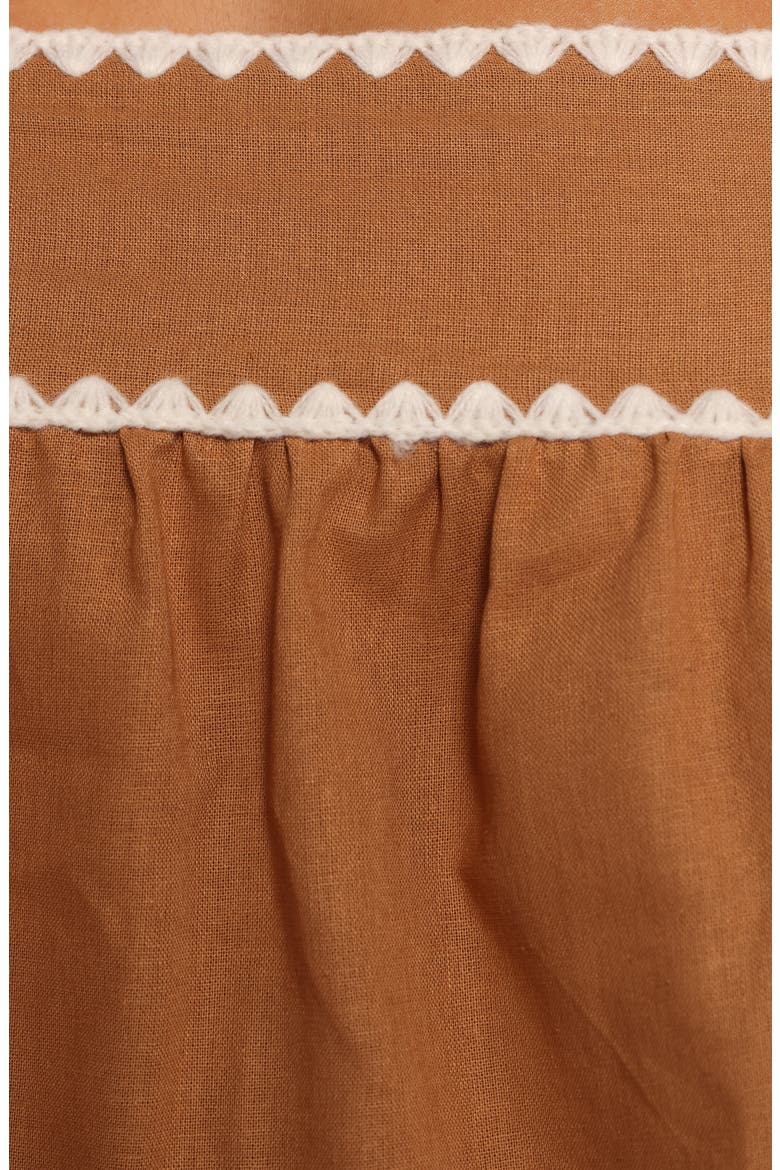 Lila Rickrack Cotton Camisole & Shorts Set, Alternate, color, TAN WHITE