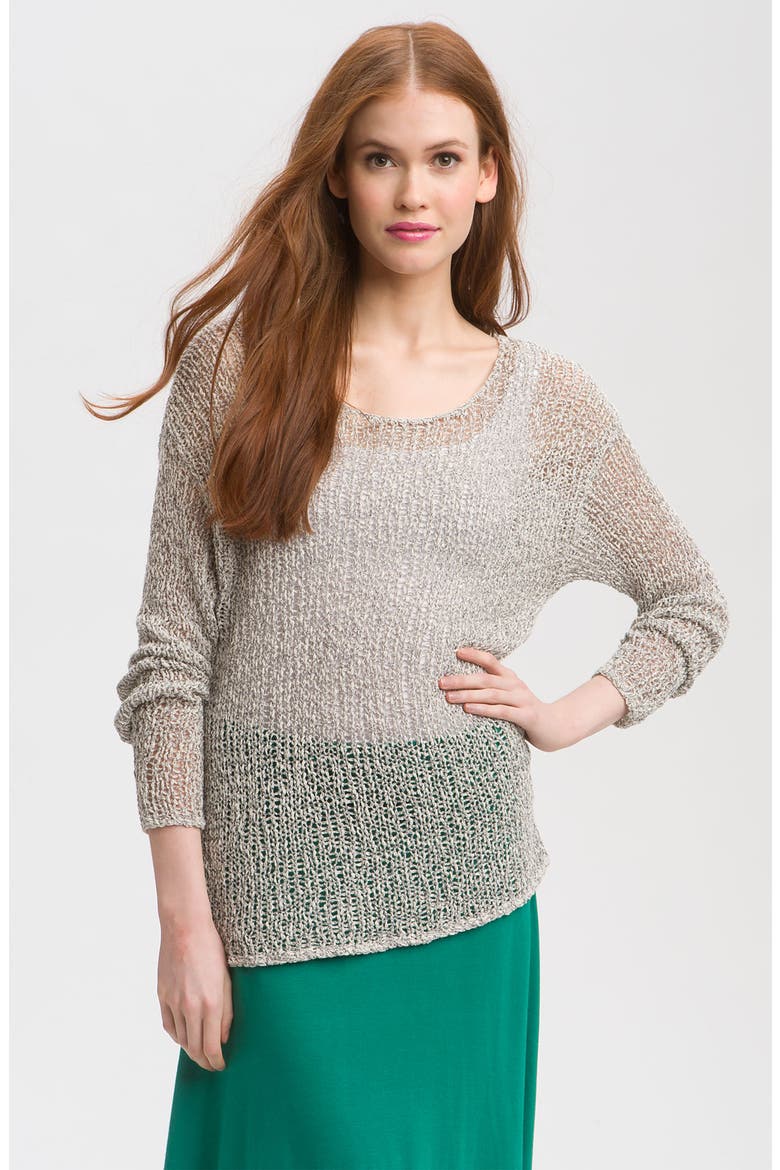Open Stitch Sweater, Main, color, GREY CASTLEROCK TWIST