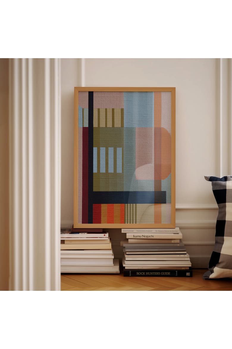 Woven Perspectives No. 01 Geometric Abstract Art Print, Alternate, color, Black Frame - 12x16