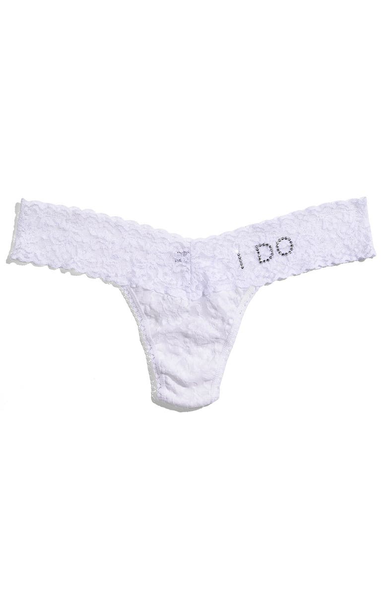 Hanky Panky I Do Swarovski Crystal Low Rise Thong, Alternate, color, 