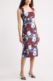 Chelsea28 Square Neck Midi Dress