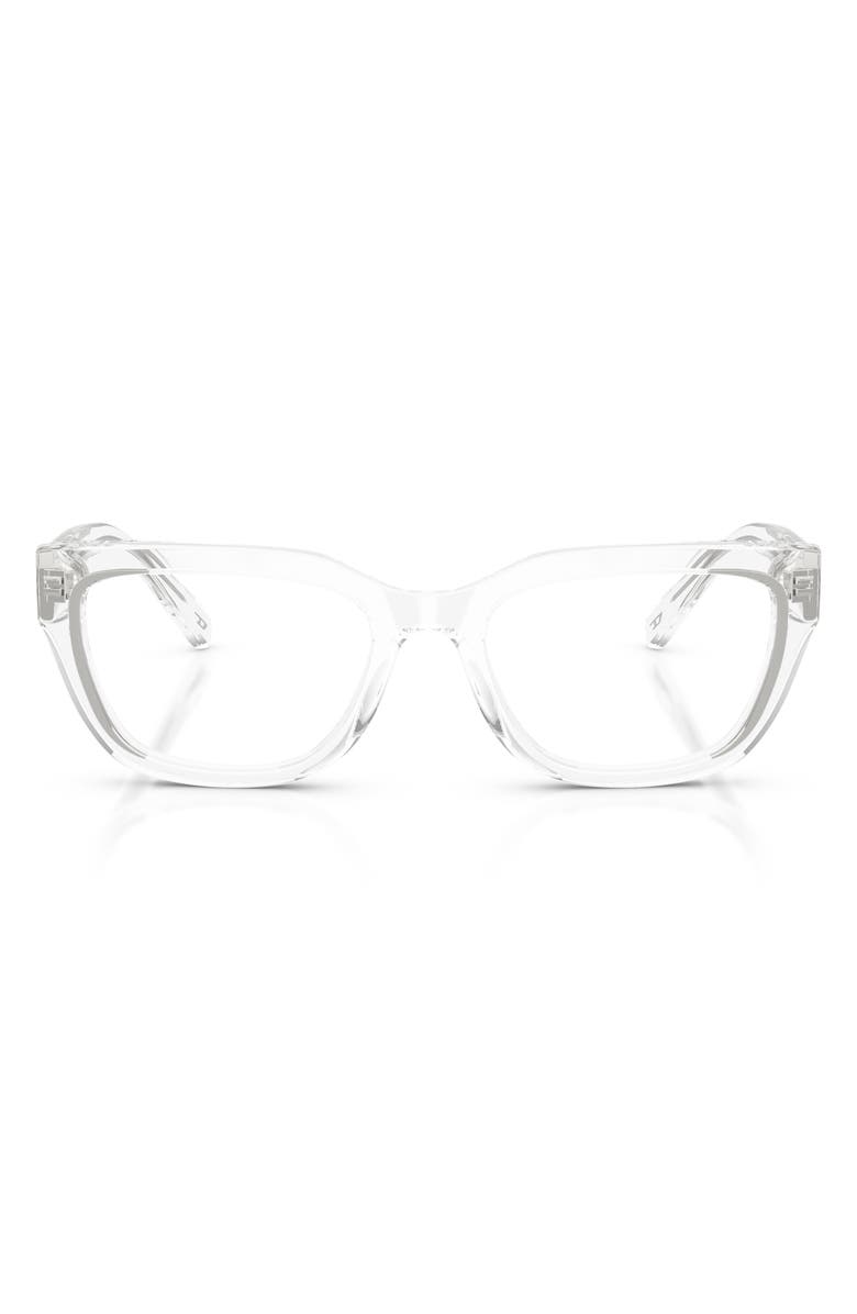 DIESEL<sup>®</sup> 52mm Rectangular Optical Glasses, Main, color, Shiny Cristal/ Demo