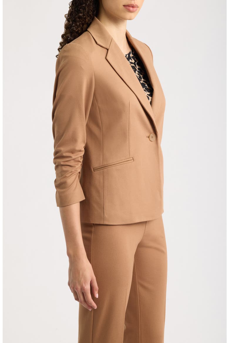 Scrunch Sleeve One-Button Jacket, Alternate, color, VICUNA