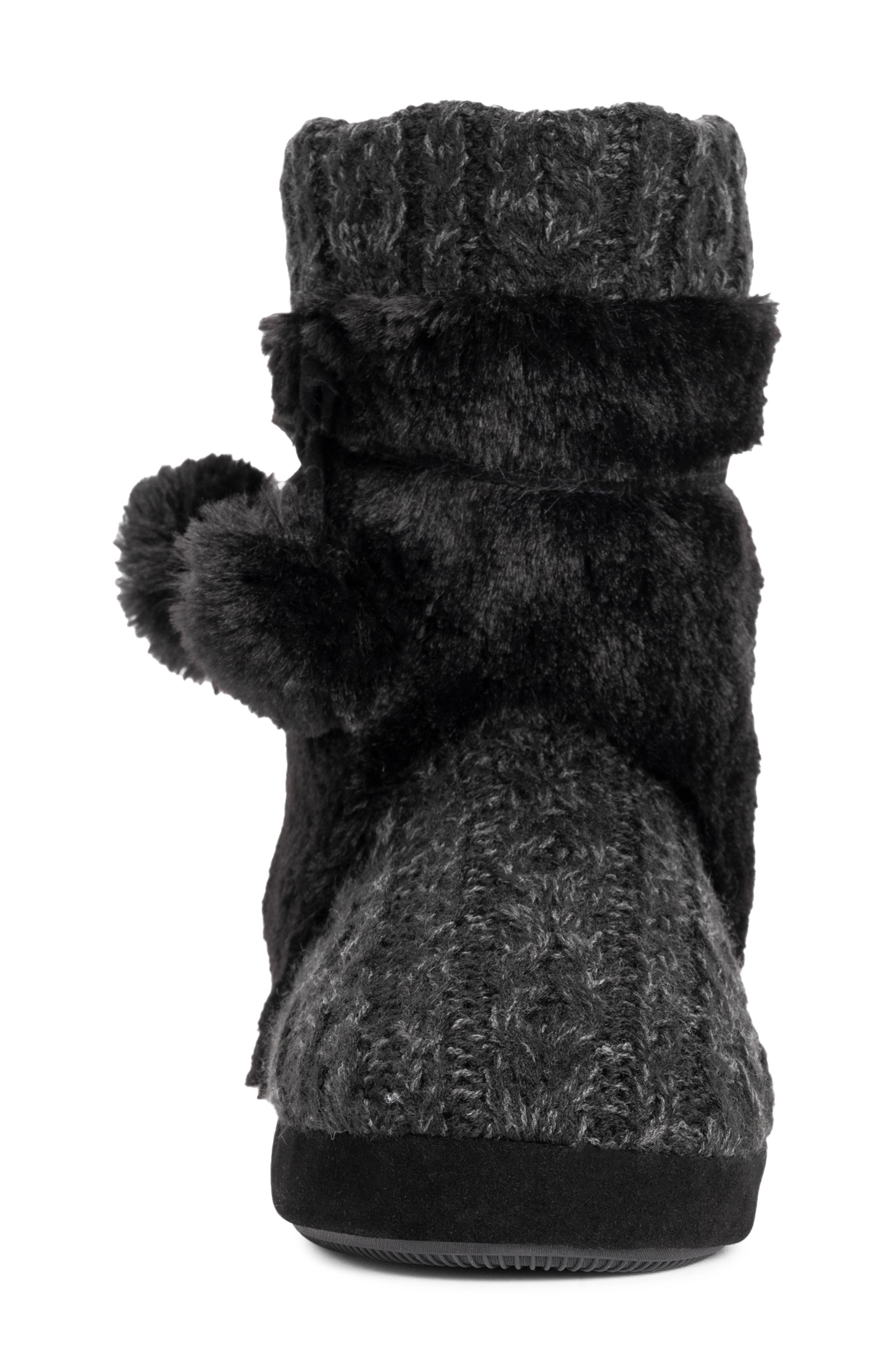 MUK LUKS Delanie Faux Fur Pompom Knit Boot, Alternate, color, 