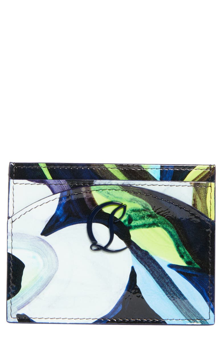 Christian Louboutin Loubi54 Mooncrest Leather Card Case, Main, color, Multi/ Navy