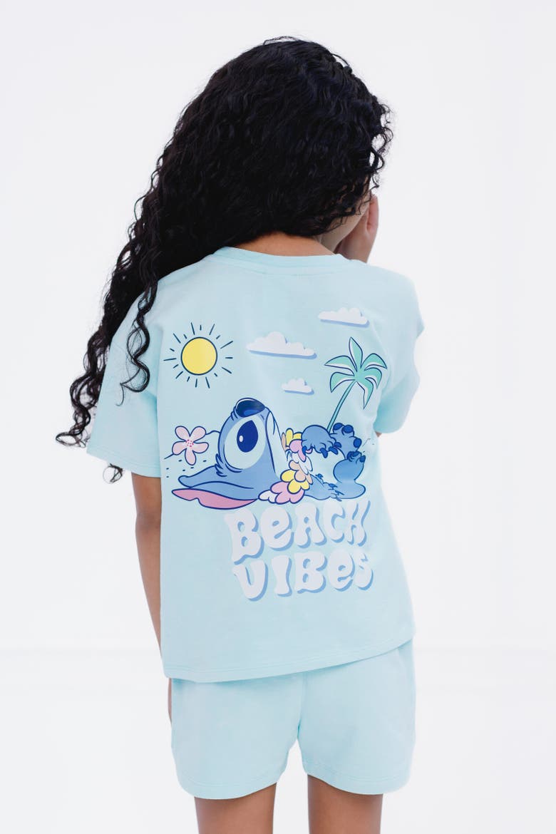 Minnie Mouse 2-Piece T-Shirt and Shorts Set, Alternate, color, Lilo & Stitch Blue