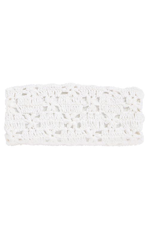 Sam Edelman Layla Floral Raffia Shoulder Bag In White
