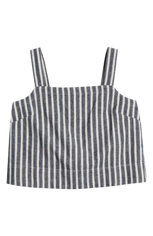 MADEWELL MADEWELL STRIPE SQUARE NECK LINEN & COTTON TANK 