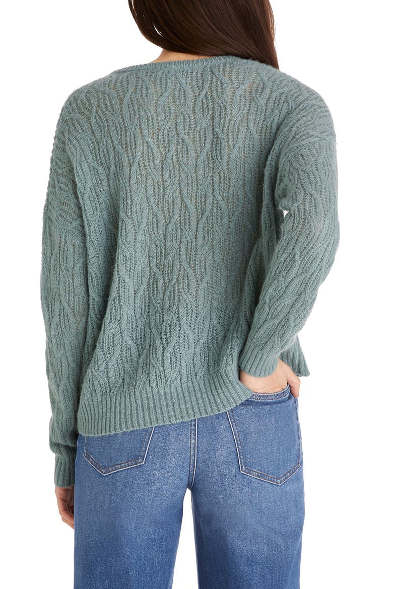 Alna V-Neck Sweater, Alternate, color, HTHR LAGOON