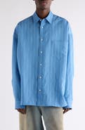 Acne Studios Roffia Stripe Overisze Button-Up Shirt