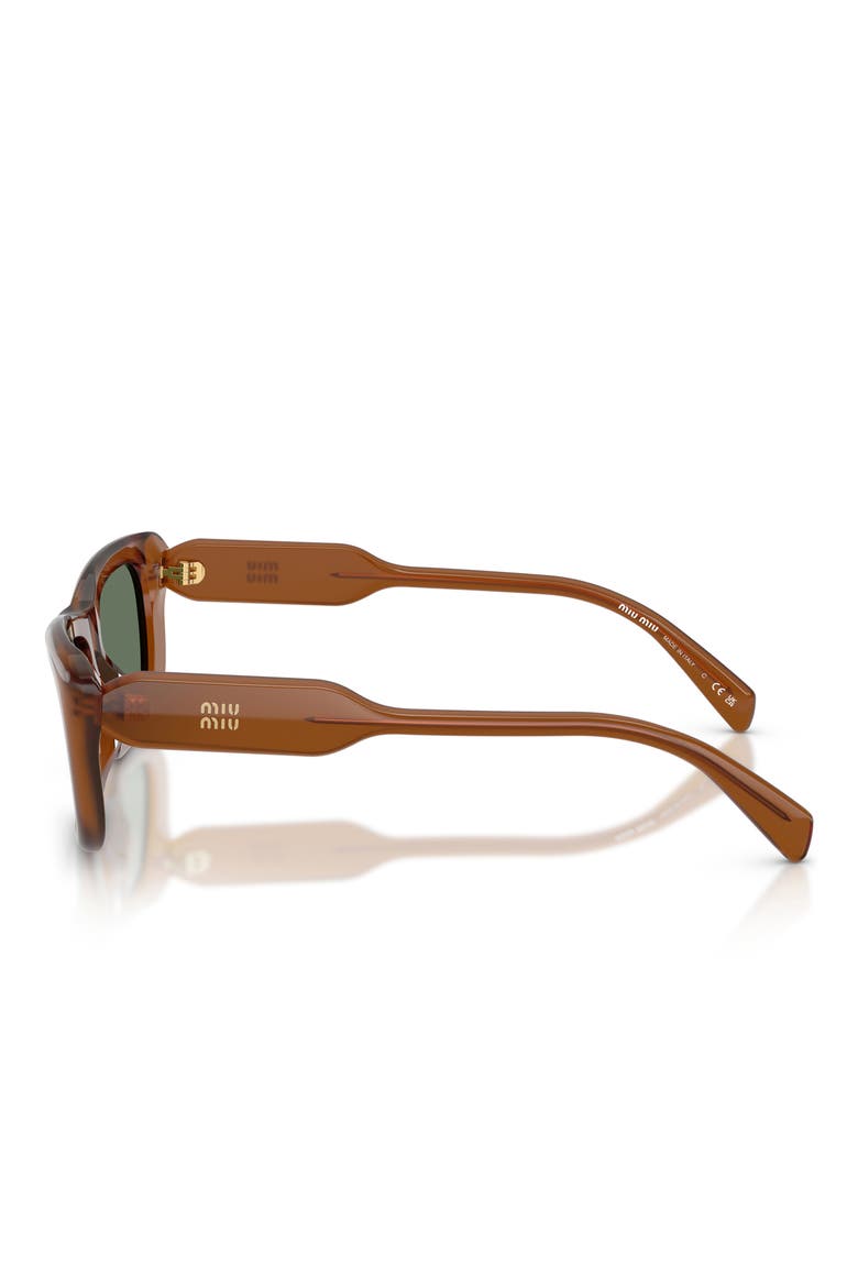 56mm Rectangular Sunglasses, Alternate, color, AMBER / DARK GREEN