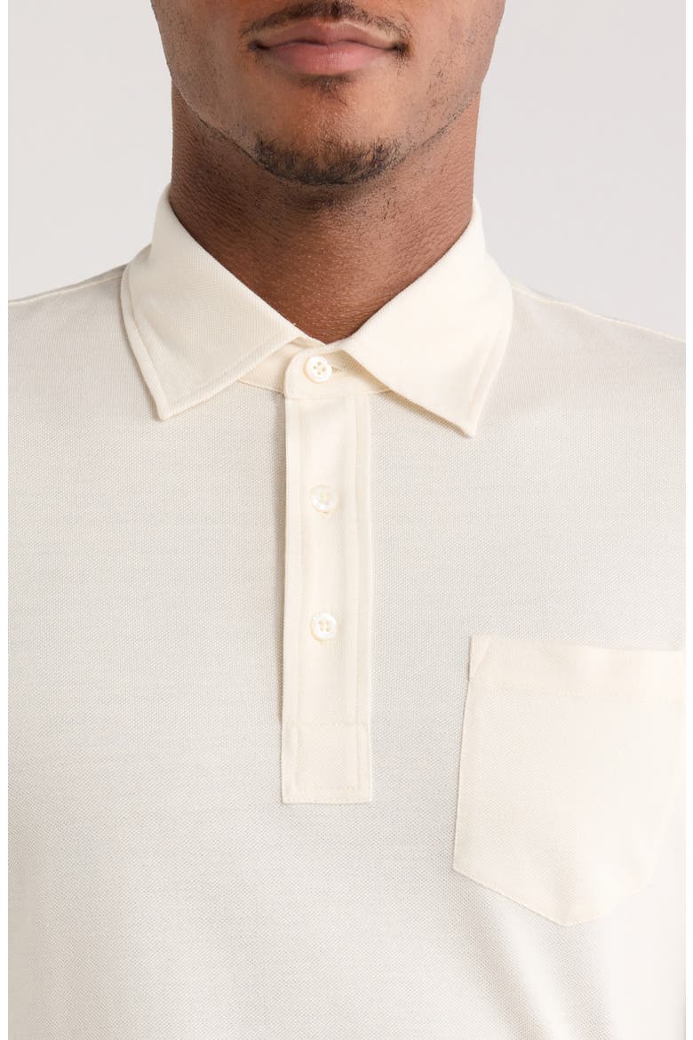 Long Sleeve Cotton & Cashmere Polo, Alternate, color, CLASSIC CREAM
