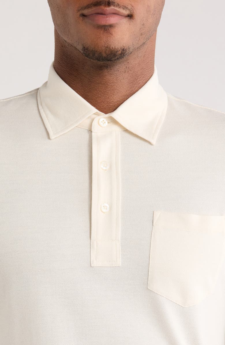 Ralph Lauren Purple Label Long Sleeve Cotton & Cashmere Polo, Alternate, color, Classic Cream